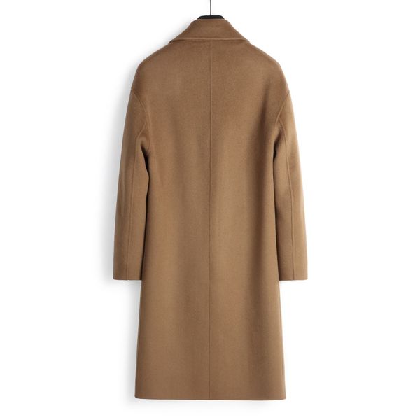 Осенне-зимний новый продукт, кашемировое пальто из 100% шерсти, длинное двустороннее шерстяное пальто, мужское высококачественное шерстяное пальто, оптовая продажа