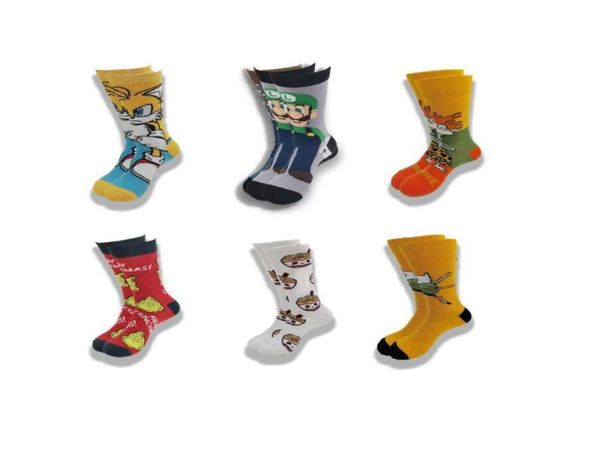 Men039s meias personagens do filme tricô personalidade hip hop engraçado dos desenhos animados novidade algodão rua vento tubo skate SocksMen9145734