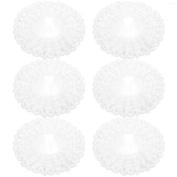 Fiori decorativi 6 pezzi Decor Bouquet Torus Supporti da sposa Pizzo Finto cappello da sposa Bianco Forniture per damigella d'onore