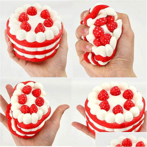 Küchen spielen Lebensmittel Großhandel - 12 cm zufälliges Squishy Stberry Cake duftendes Super Rising Kinderspielzeug Drop Delivery Toys Geschenke Pretend Play An Dh4Ta