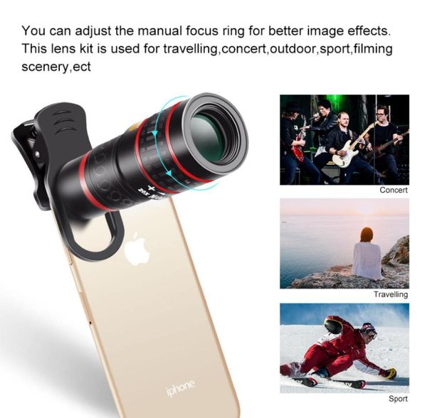 Obiettivo del telefono cellulare 8X 12X 20x Zoom Obiettivo macro per smartphone Obiettivo della fotocamera Fisheye per iPhone Xiaomi Accessori del telefono4844139