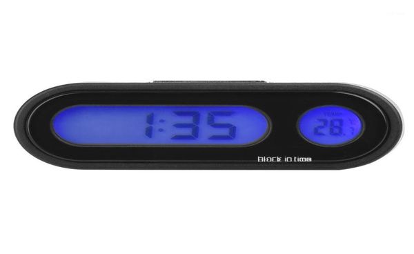 CARGOOL 2 in 1 Auto-Armaturenbrett-Digitaluhr, verstellbare LED-Hintergrundbeleuchtung, automatisches Thermometer, Fahrzeugtemperaturanzeige, Schwarz15625763