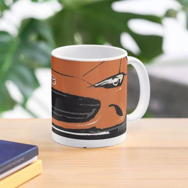 Canecas Miata MX5 30º aniversário laranja caneca de café xícaras de chá misturador cerâmica mate