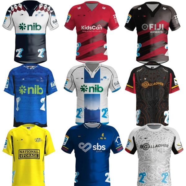 2024 New Blues Highlanders Rugby Jerseys Zealand 2024 2025 Crusaderses ALTERNATE Hurricanes Heritage Chiefses Home Away Super Size S-5XL camisa