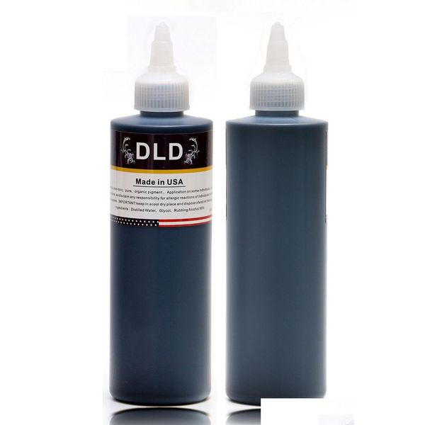 Inchiostri per tatuaggi 250Ml / 8Oz Pigmento permanente nero per tatuaggio per materiale di inchiostro Hine Set di piante naturali Pittura per il corpo Trucco semi-permanente Drop De Dhbkb