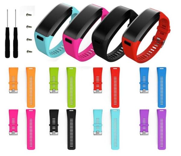 Pulseira de relógio de pulso de substituição de silicone macio para garmin vivosmart hr relógio inteligente com parafuso tools1734010