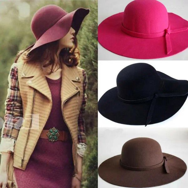 Berets feminino chapéu boné mulher clássico retro jazz quente senhoras fedora balde algodão doce bonés de borda larga topo sol 2024 na moda vintage