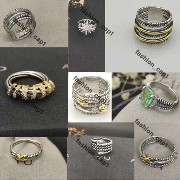 David Yurma Armband Designer Ringe Neuer DY Twisted Ehering für Frauen Weihnachtsgeschenk Diamanten Sterling Silber Dy Ring Männer 14K Vergoldung Weihnachtsschmuck 437