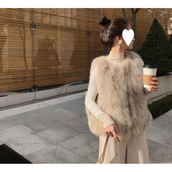 Haining inverno edição coreana casaco feminino falso curto kam ombro colete de pele de raposa emagrecimento oferta especial 219966