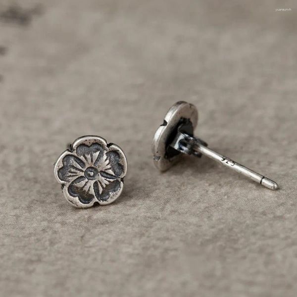 Ohrstecker Vintage Echt 925 Sterling Silber Antik Rose Blumenform Damen Schmuck Accessoires Geschenk