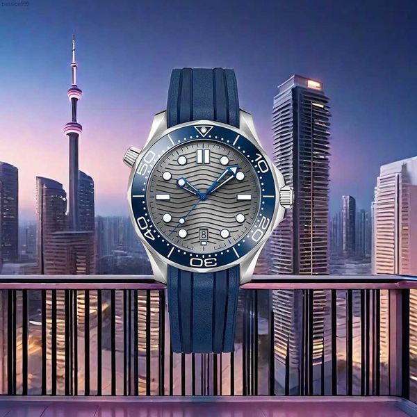 orologi da uomo Orologio meccanico di lusso Ora mondiale Anello in ceramica Orologio automatico in edizione limitata Movimento automatico da 41 mm Fondo in vetro Orologio sportivo Sea Mans blu