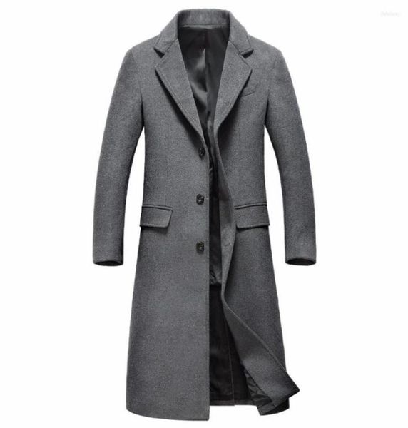 Men039s Trenchcoats Shanghai Story AutumnWinter Mens Silm Fit Long Wool Blend Fashion Solid Overcoat Sobretudo Masculinos Inv8733405