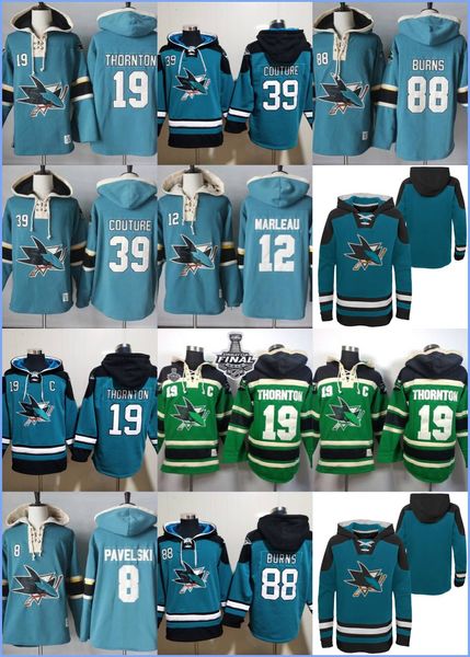 Толстовка с капюшоном San Jose Sharks 39 Couture 88 Burns 19 Thornton 8 Pavelski 12 Marleau Custom хоккейные майки для мужчин, женщин, молодежи