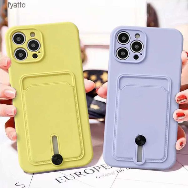 Bolsas de telefone celular Silicone Slide Card Bag Phone Case Pro Max Protetor à prova de choque CoverH240307