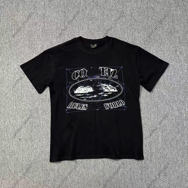 Tasarımcı Cortezs Trailsuit American Street Hip Hop Mektubu Baskı Kısa Kollu Cortieze T-Shirt Erkek Moda Markası Yaz Gevşek Yuvarlak Boyun Yarım Kollu T-Shirt y8
