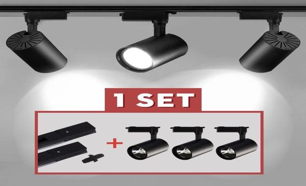 Ganze Set Led Track Licht COB Track Lampe 12W 20W 30W 40W Schiene Beleuchtung Decke Spot lichter Leuchten Für Kleidung Shop Home 220V6397987