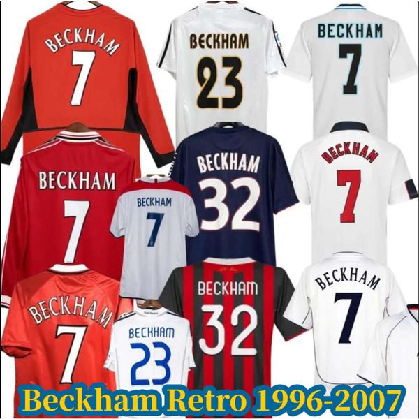 Retro-Fußballtrikot Beckham 98 99 02 04 Classic Real Madrids Englands 1996 1998 2002 Vintage Football 05 06 07 Retro-Trikot Herrentrikot Kits Fußballtrikot