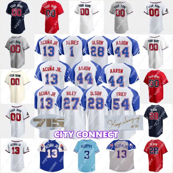 Ronald Acuna Jr. Baseballtrikot Austin Riley Michael Harris II Ozzie Albies Matt Olson Sean Murphy Spencer Strider Jarred Kelenic Chris Sale Marcell Ozuna