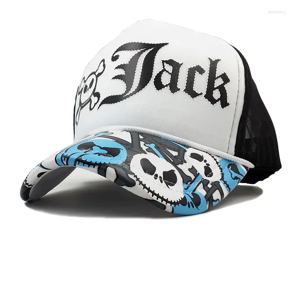 Bola bonés unisex jack mulheres boné de beisebol respirável crânio de verão com malha casual casquette caminhoneiro homens chapéu ajustável snapback chapéus