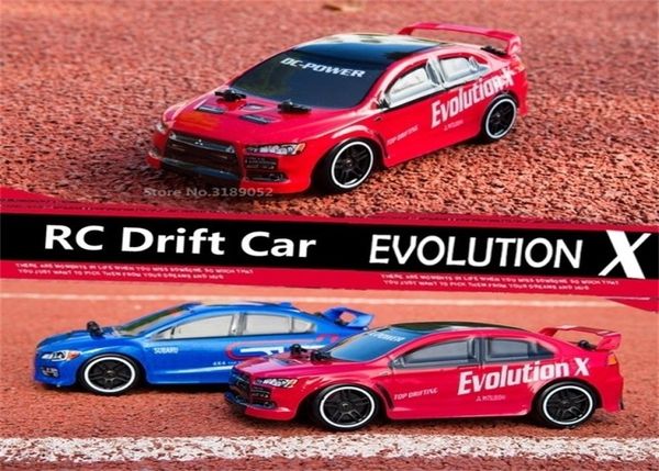 24G RC Drift Hız Araba Evo Evolution X Subaru 4 Kanal Uzaktan Kumanda Yarış Arabası 30kmh Yüksek Hızlı 4WD Drift Yarış Arabası Y2003157209