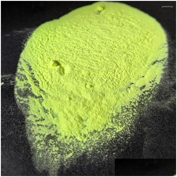 Nagelglitter 500 gr/beutel Zitronengelbe Farbe Pollumineszenzpulver Glow in Dark Phosphor Dekorationsmaterial für leuchtende Tropfenlieferung Dhxct