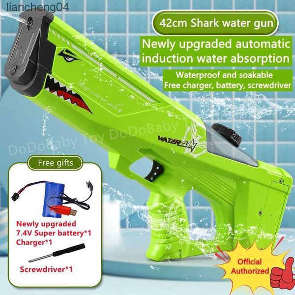 Игрушечные пистолеты Большая электрическая акула Водяные пистолеты Игрушка для взрослых Автоматический водяной пистолет высокого давления Пляжные игры в бассейне Летние уличные игрушки для детей Мальчиков
