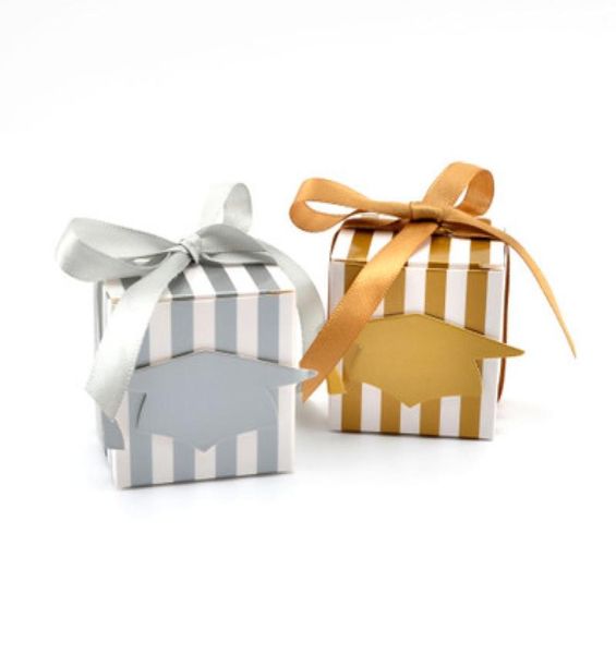 Scatole di caramelle speciali per laurea Bellissima confezione regalo di carta quadrata a forma di cappello da dottore per gli ospiti Novità Bomboniere1652647