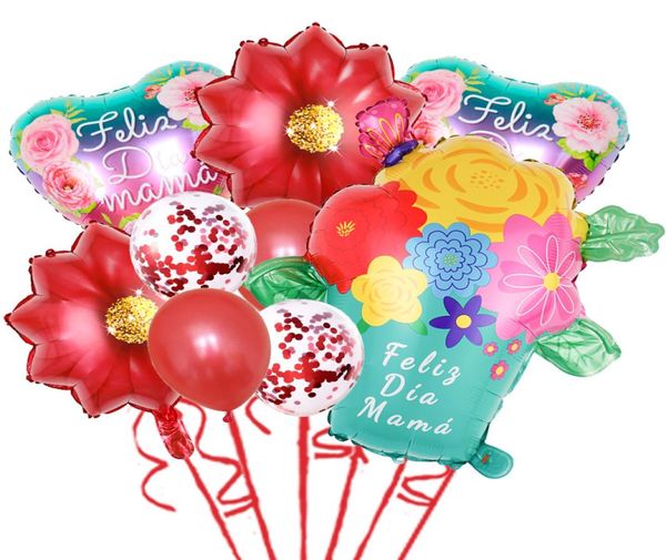 Dia das Mães Festa Tema Balões Decorativos Conjunto de Balões Festivos Mãe Eu Te Amo Aniversário quarto significado extraordinário nascimento5399474