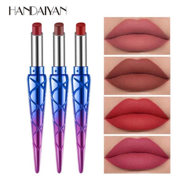 HANDAIYAN Penna rossetto opaco Velluto impermeabile Stick labbra Sexy Rosso marrone Labbro Tinta Pigmenti Trucco Rossetti opachi Labbra di bellezza5202184