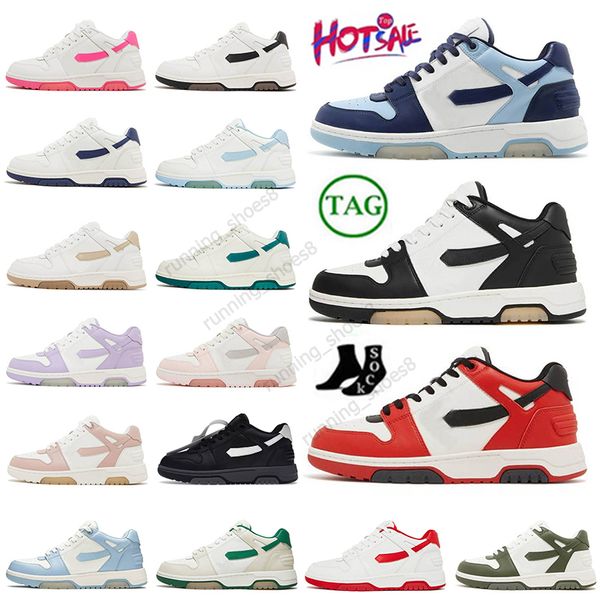 Original Homens Mulheres OOO Sneaker Fora do Escritório Designer Sapatilhas Vestido Sapatos Treinadores Skate Branco Preto Azul Marinho Panda Olive Couro Esportes Vintage Angustiado