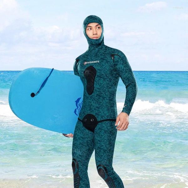 Mulheres Swimwear 2024 Luxo Profissional Wetsuit Homens 3mm CR Neoprene Quente Mergulho Profundo Conjunto Split Camuflagem Caça Submarina Snorkeling Terno