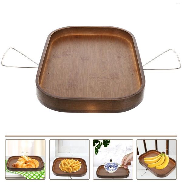 Platten Sofa Armlehne Tablett Holz Couchtisch Snack Beistelltische Drehbar für Liegestuhl Edelstahl