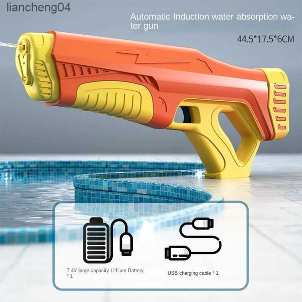 Arma brinquedos elétrica de alta pressão pistola de água grande verão seaside respingo piscina net vermelho grande capacidade praia festa brinquedos nu pistola de água presente