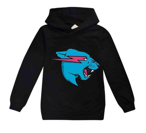 Mr Beast Lightning Cat Anime Felpe con cappuccio Moda Cartoon Stampa Felpa Manica lunga Bambini Felpa con cappuccio Unisex Streetwear G10283318879