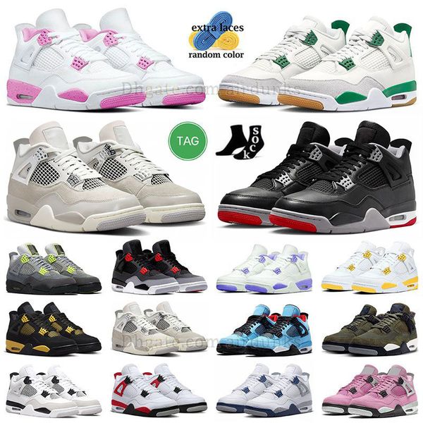 rosa oreo 4s scarpe da basket jump man IV jumpman 4 pine green sail 2023 viola bianco rosso tuono militare gatto nero j4 razza blackcat remagined freeze moment sneakers