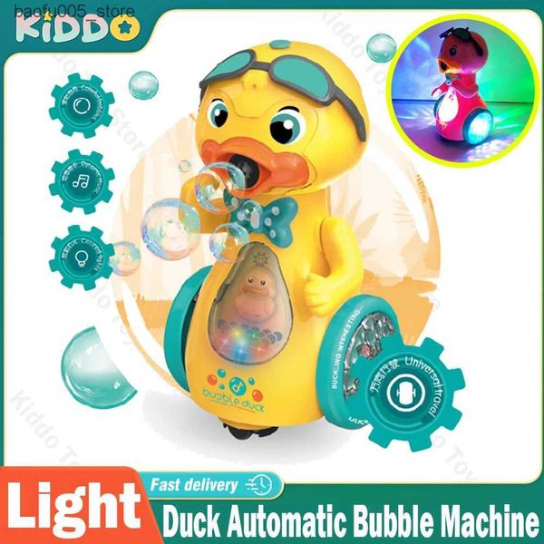 Novidade Jogos Brinquedos de Banho para Bebês Máquina de Bolha de Pato Automático So Bolhas Soprador com Som Claro Bonito Amarelo para Crianças Brinquedo Bebê Magia Verão Crianças Presentes Q240307