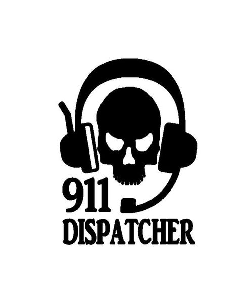 123CM138CM Persönlichkeit 911 Dispatcher Schädel Headset Vinyl Auto Aufkleber Aufkleber Zubehör C1531933488693