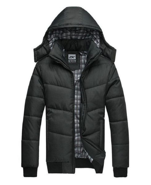 giacca invernale da uomo trapuntata piumino nero caldo moda maschile soprabito parka outwear poliestere imbottito con cappuccio Cappotto invernale7118930