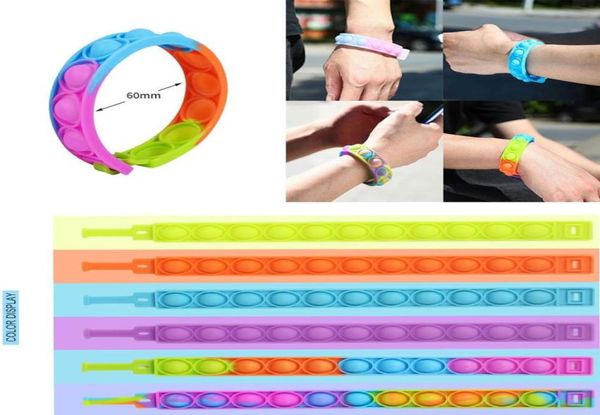 Fidget Toys Sensory Children 039 S Colore Tie Dye Bracciale Antistress Bambini Apprendimento educativo Regali divertenti e adulti Decomp3647021