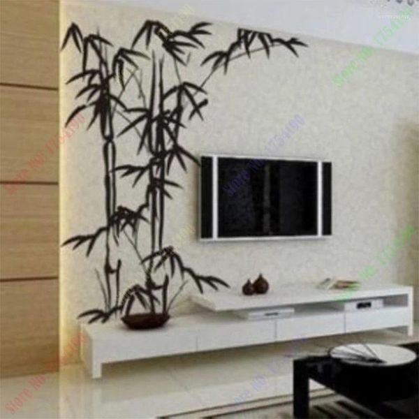 Wandaufkleber POOMOO Aufkleber Heimdekoration Papierkunst Viny Abnehmbarer Aufkleber Bambus 150X120CM