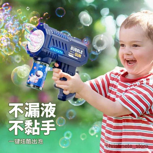 Sandspiel-Wasserspaß 2024 SpaceElectric Seifenblasenpistole Kinderspielzeug Seifenblasenmaschine Automatisches Seifengebläse mit Licht Sommer Outdoor-Partyspiele Kindergeschenk