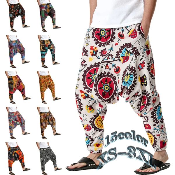 Pantaloni Primavera ed Estate Nuovi Pantaloni Casual Bohémien da Uomo Fried Street Musthave Pantaloni da Yoga Larghi da Uomo