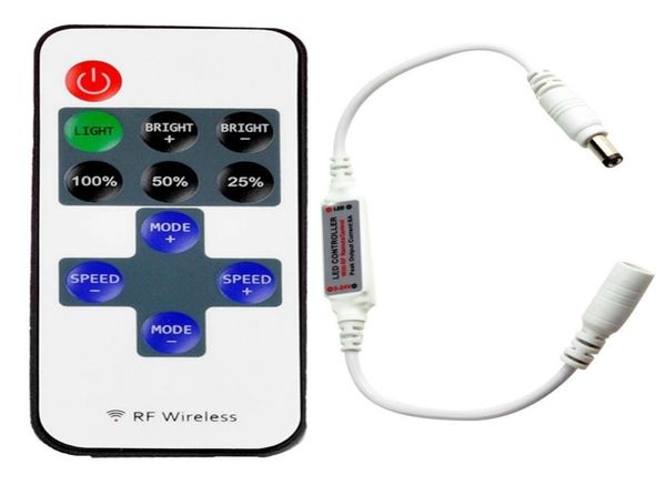 2 Pz Mini RF Wireless Remote Controller Led Dimmer Controller Per Singolo Colore Luce di Striscia SMD505035285730563030145857604
