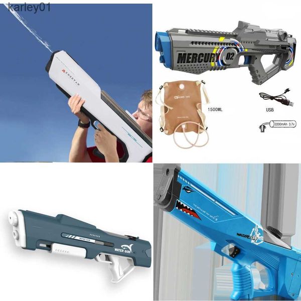 Arma brinquedos grande pistola de água elétrica brinquedo poderoso automático de alta pressão spray blaster armas verão piscina praia brinquedo ao ar livre para adultos crianças presente yq240307