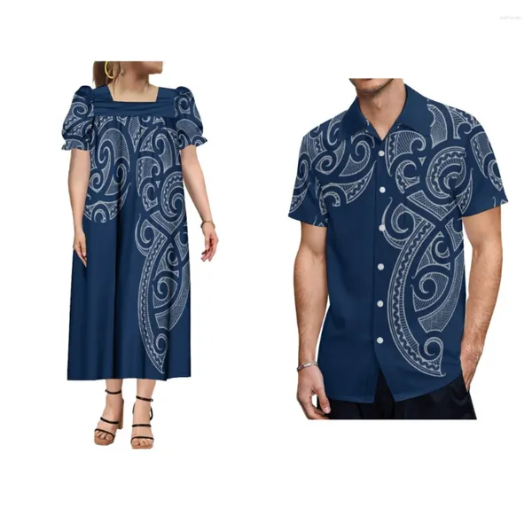 Abiti da festa Abito da donna personalizzato MUMU Design polinesiano set di camicie da uomo casual lunghe estive