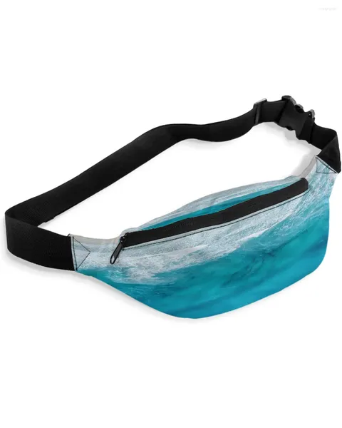 Marsupi Ocean Beach Waves Pack per donna Borsa sportiva da esterno impermeabile Tracolla a tracolla unisex