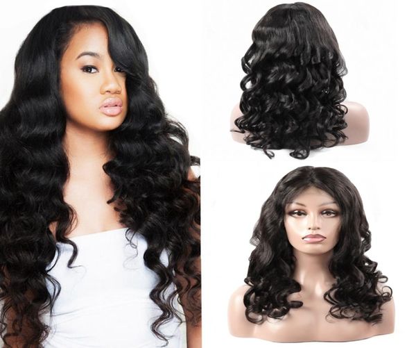 Barato 8a onda solta natural olhando cabelo completo laço perucas de cabelo humano para afro-americanos woman1030inch inteiro 4209361