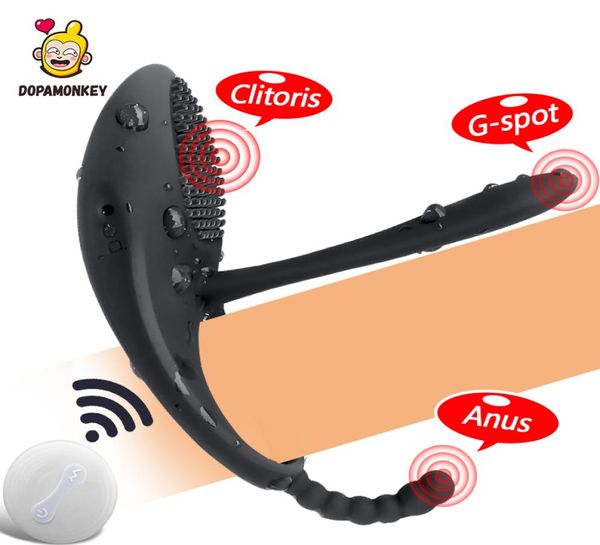 Erwachsene Wireless Remote Penis Ring Vibrator Männlich Verzögerung Ejakulation Klitoris Stimulator Cock Ring Paar Produkte shop Q05087993942