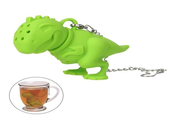 Kreative Dinosaurier Form Tee-ei Tee Sieb Teegeschirr Leere Silikon Tee Taschen Küche Liefert Kräuter Filter Diffusor7955327