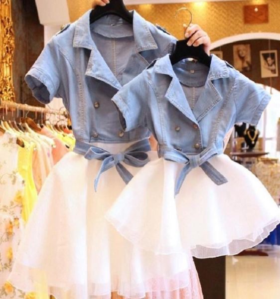 Abiti coordinati per la famiglia Mamma e io Abiti da madre figlia Look familiare Camicia con bottoni Gonna tutu Principessa Mamma Ragazza Abito eleganteMX1685812